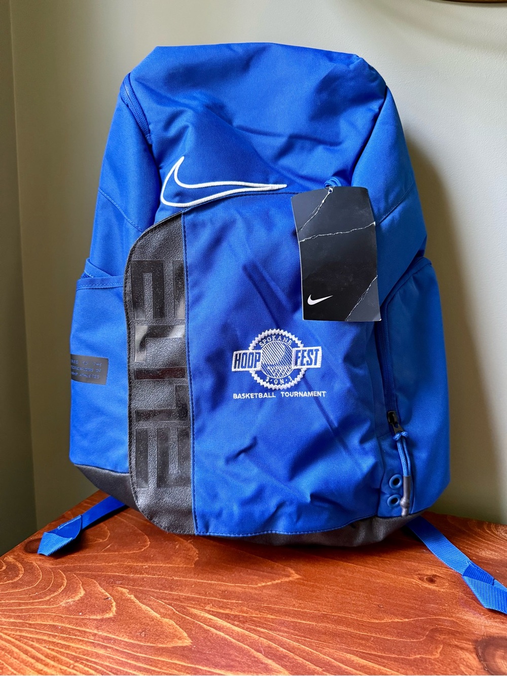 Nike Elite Hoops Backpack with Custom Spokane Hoopfest Logo Royal Blue